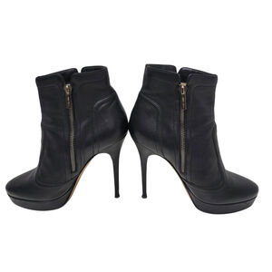 Jimmy Choo Side Zipper Leather Ankle High Heels Stiletto Boots 39(EU) 8.5(US)